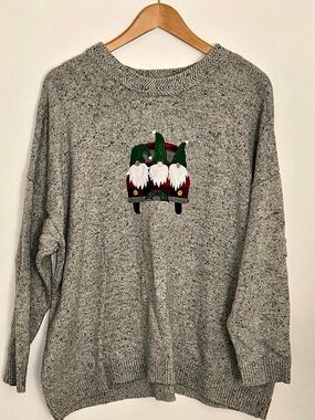 cibanks Holiday Elf Sweater Gray Size 3X Like New